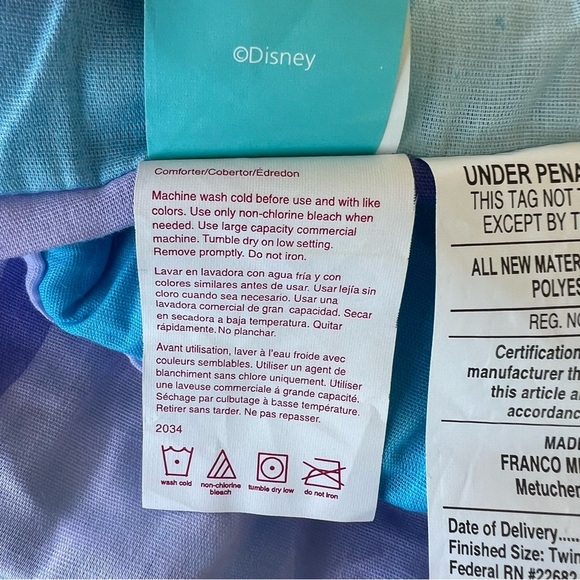 VTG Y2K Ariel The Little Mermaid Special Edition Reversible Twin Comforter HTF - Picture 9 of 14